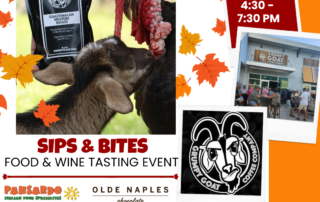 Sips and Bites tasting event at Grumpy Goat Coffee November 16, 2023